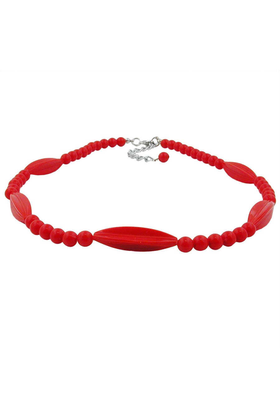 NECKLACE RED BEADS 42CM
