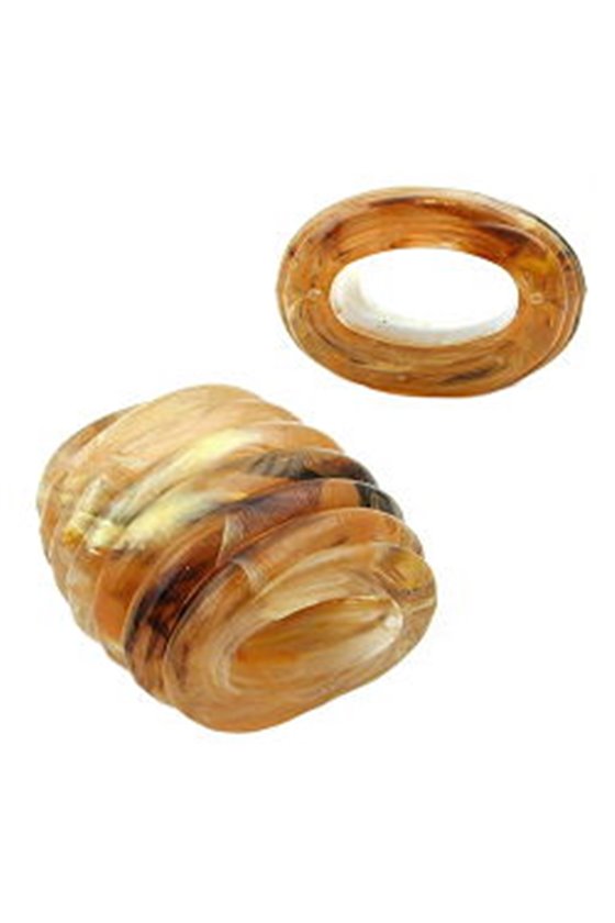 SCARF BEAD SPIRAL MARKING HORN YELLOW BROWN