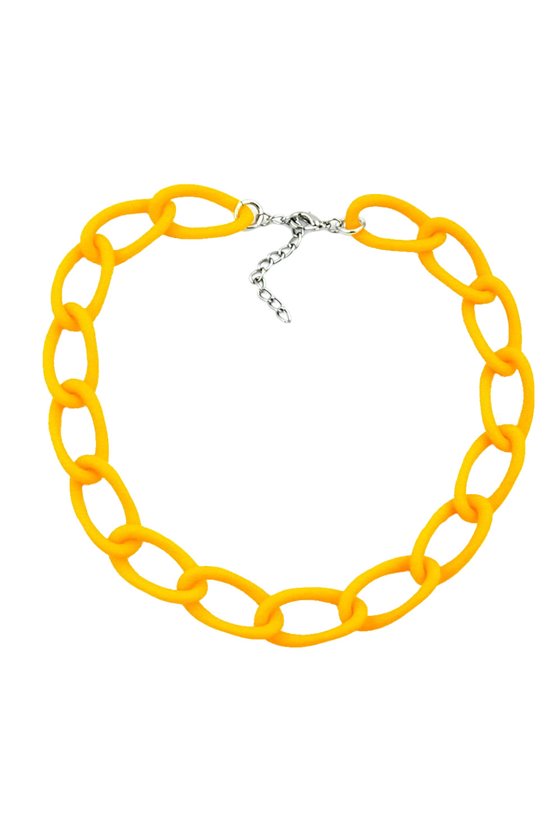 NECKLACE WIDE CURB CHAIN YELLOW-MATT