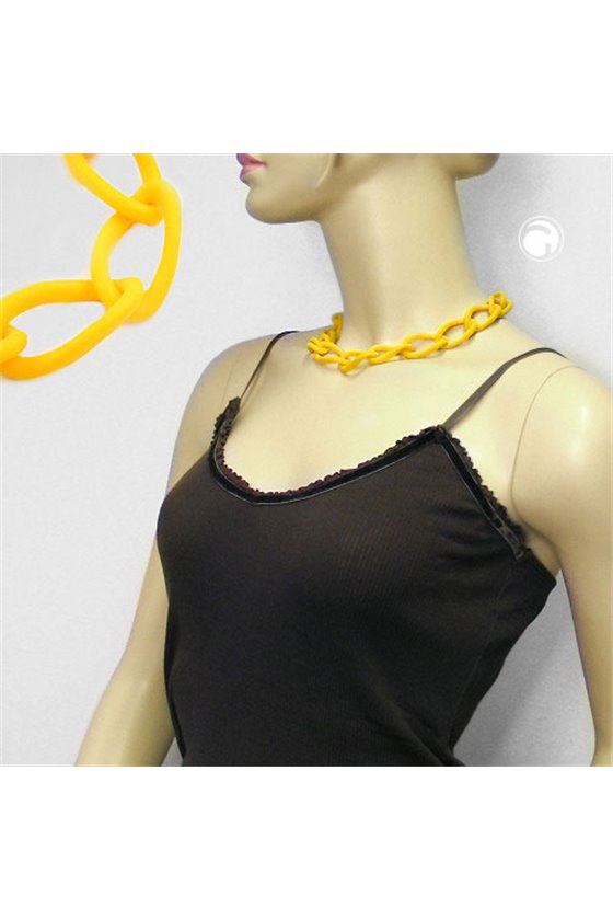 NECKLACE WIDE CURB CHAIN YELLOW-MATT