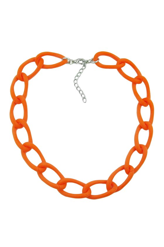 NECKLACE WIDE CURB CHAIN APRICOT-MATT