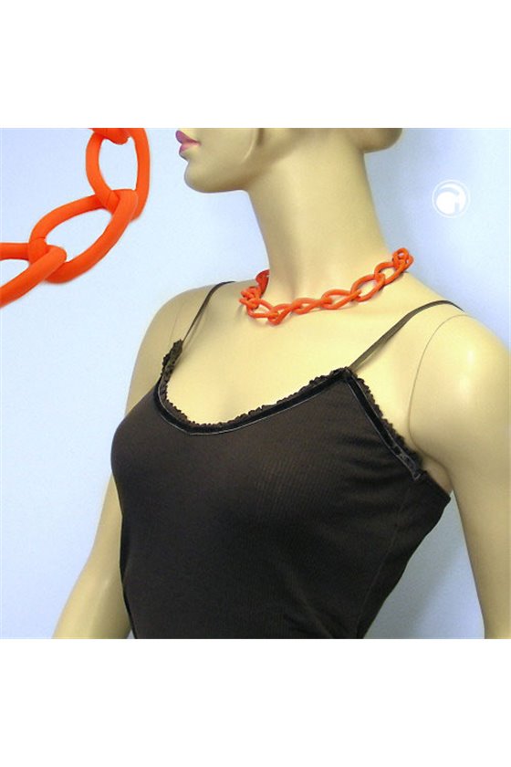 NECKLACE WIDE CURB CHAIN APRICOT-MATT