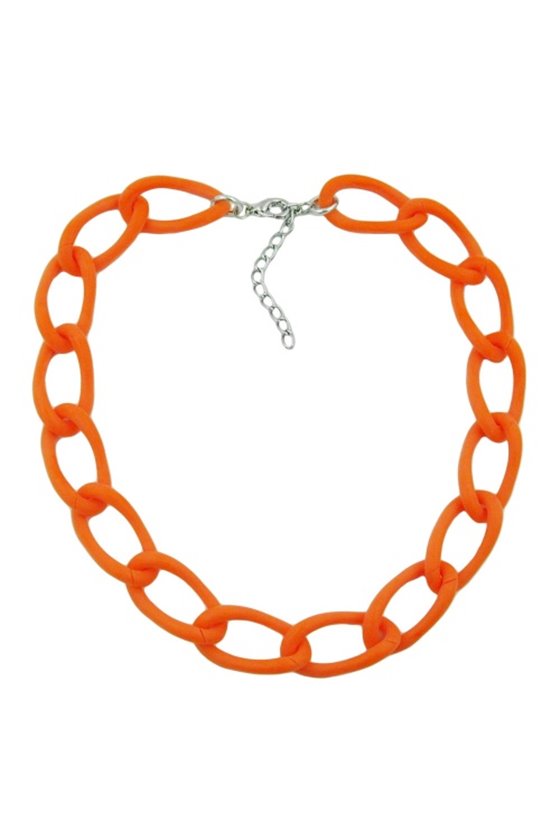 NECKLACE WIDE CURB CHAIN APRICOT-MATT