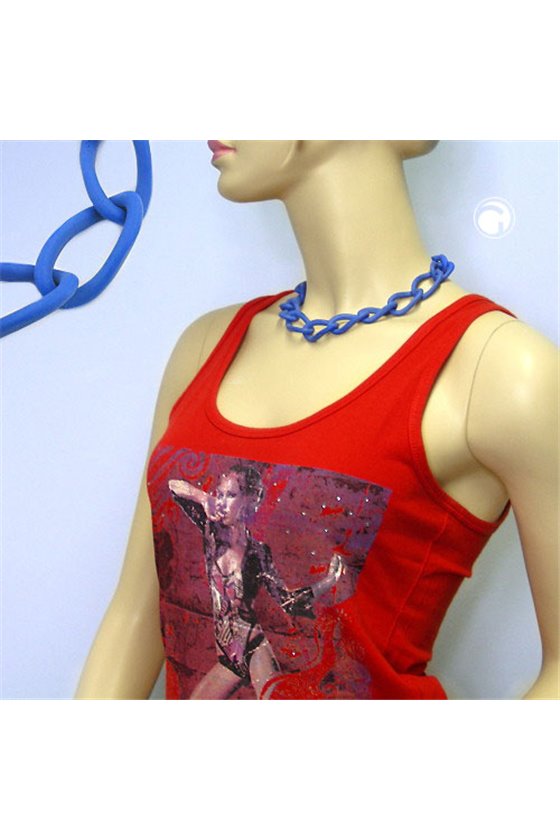 COLLIER WIDE CURB CHAIN JEANSBLUE-MATT