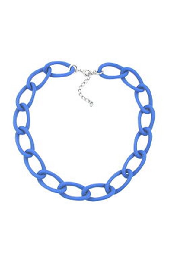 COLLIER WIDE CURB CHAIN JEANSBLUE-MATT