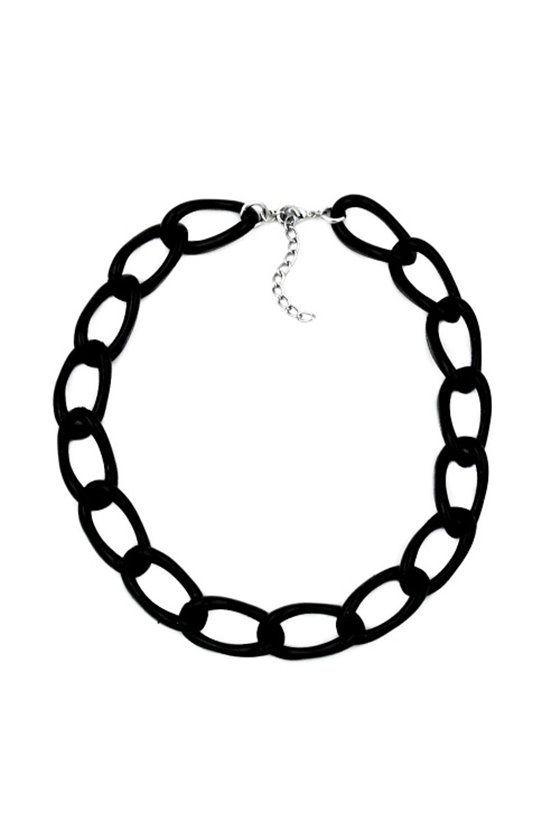 NECKLACE WIDE ANCHOR CHAIN BLACK GLOSSY