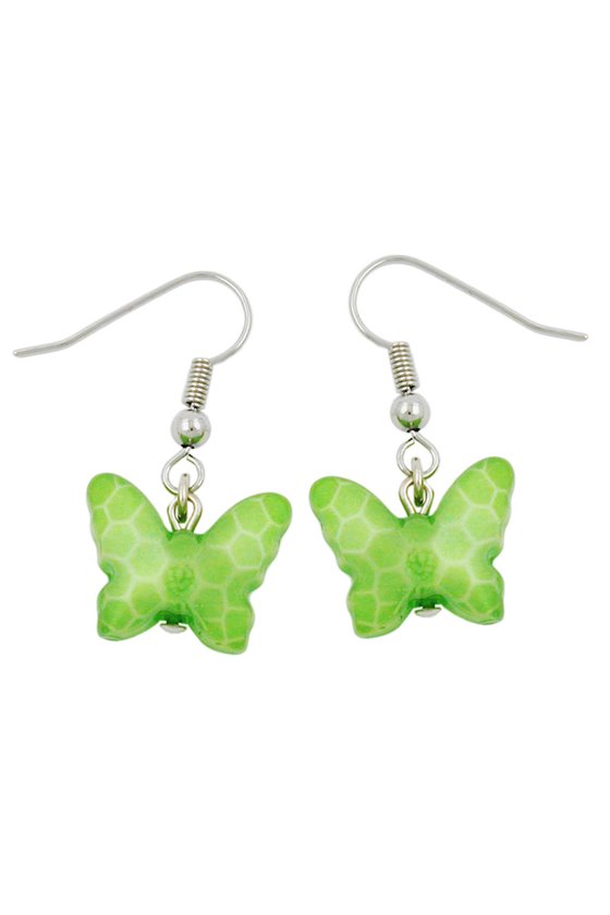 HOOK EARRINGS BUTTERFLY GREEN