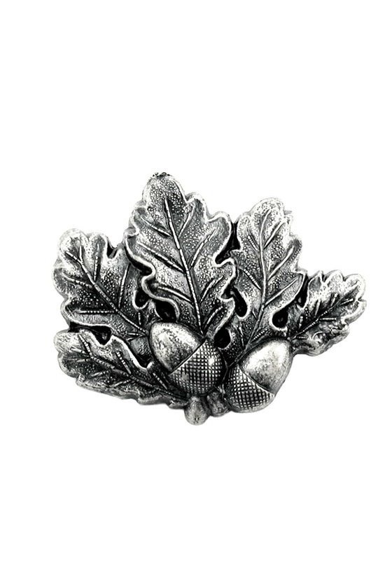 BROOCH OAK LEAVES ANTIQUE SILVER COLOURED