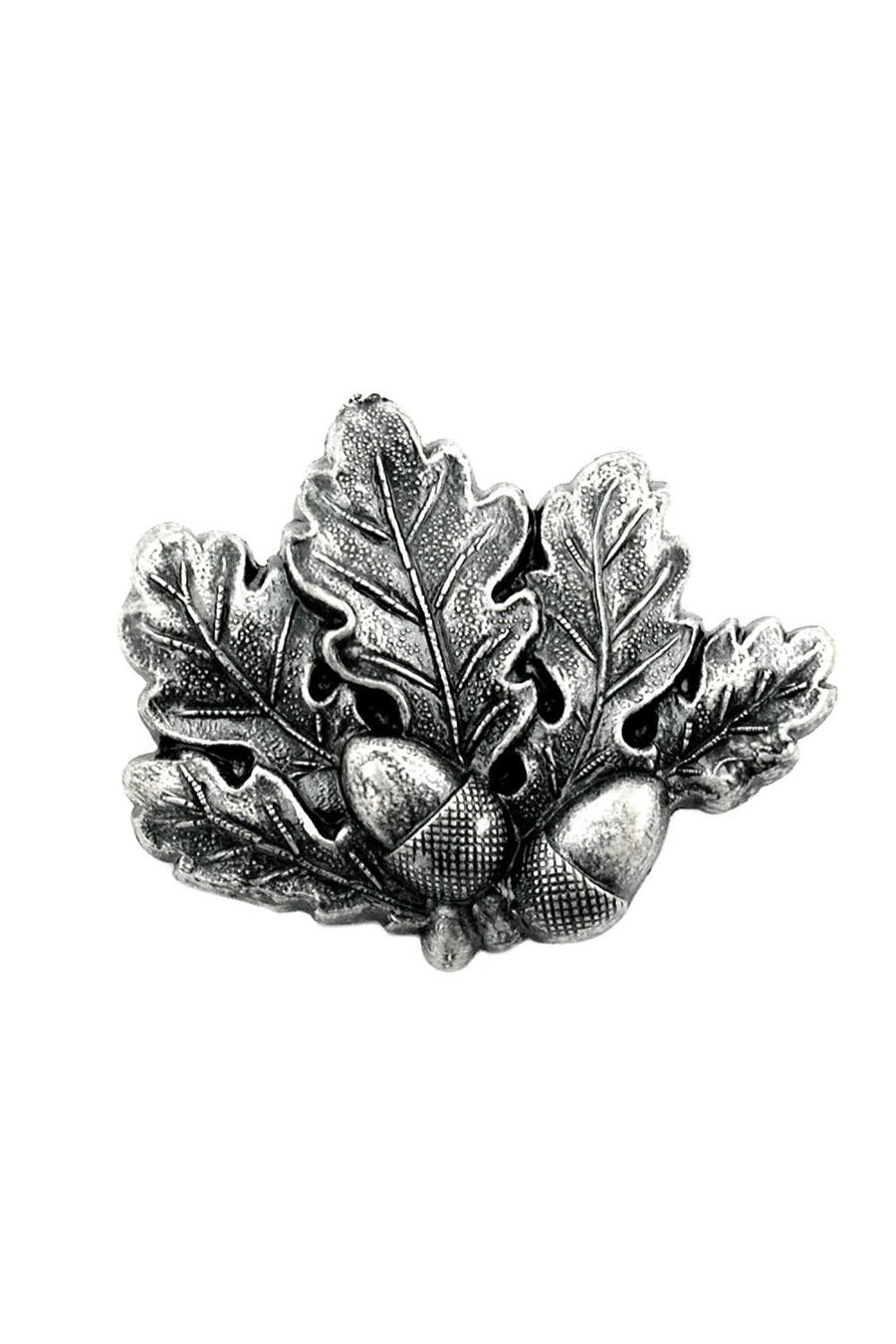 BROOCH OAK LEAVES ANTIQUE SILVER COLOURED