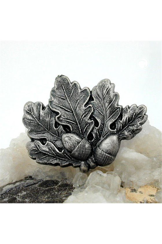 BROOCH OAK LEAVES ANTIQUE SILVER COLOURED