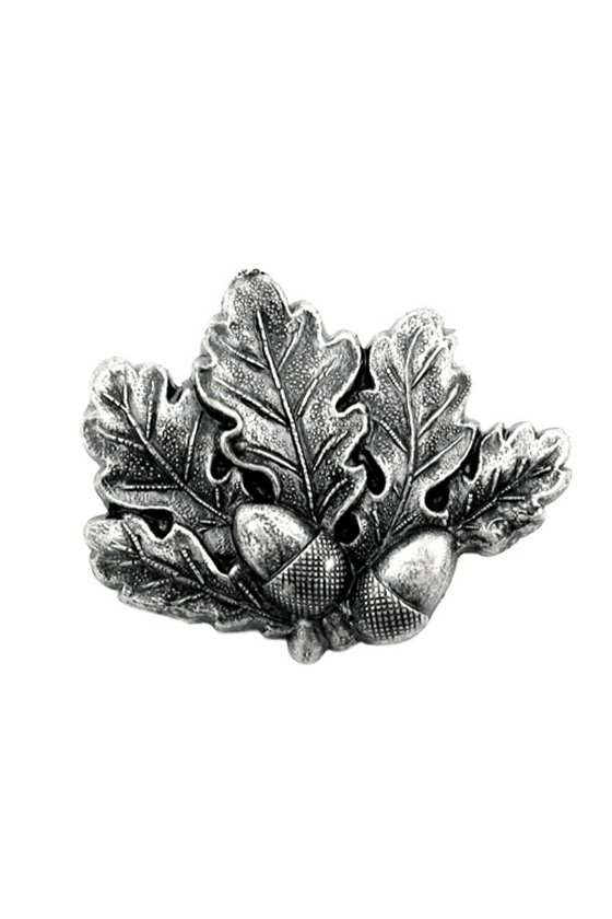 BROOCH OAK LEAVES ANTIQUE SILVER COLOURED