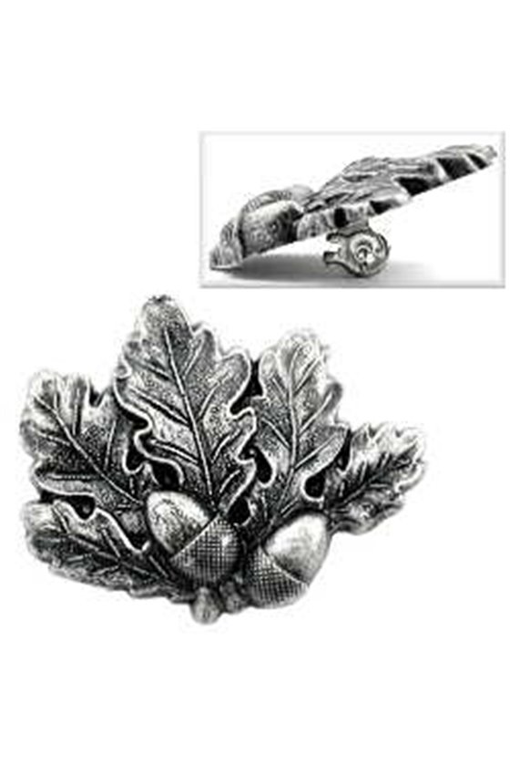 BROOCH OAK LEAVES ANTIQUE SILVER COLOURED