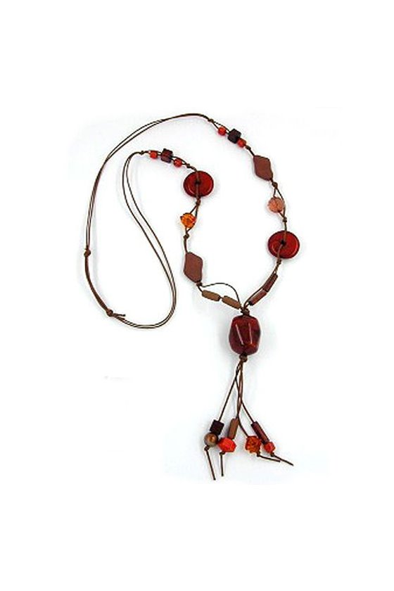 NECKLACE BROWN RUSTY BROWN 95CM