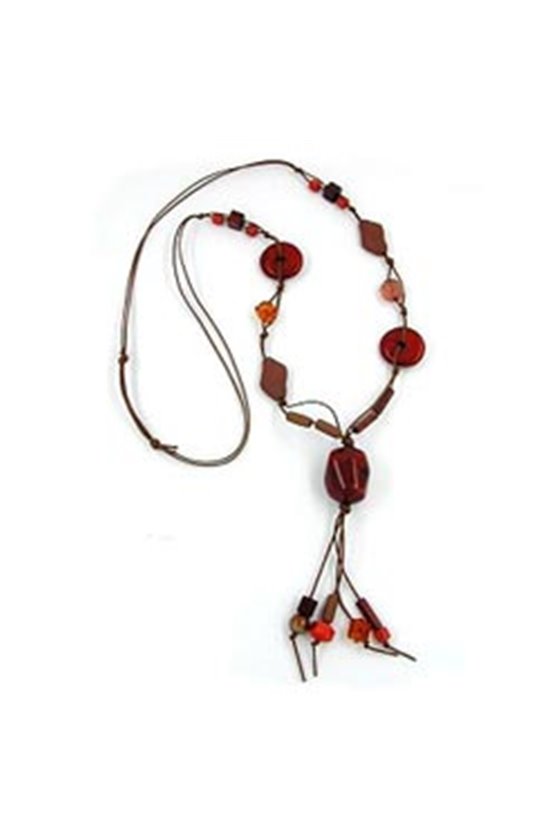 NECKLACE BROWN RUSTY BROWN 95CM