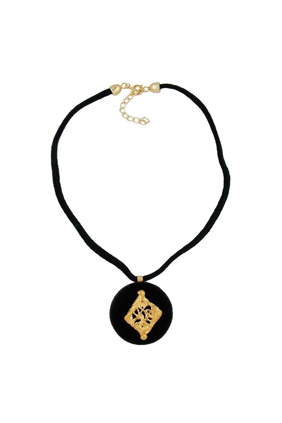 NECKLACE BLACK VELVET UNIQUE PENDANT