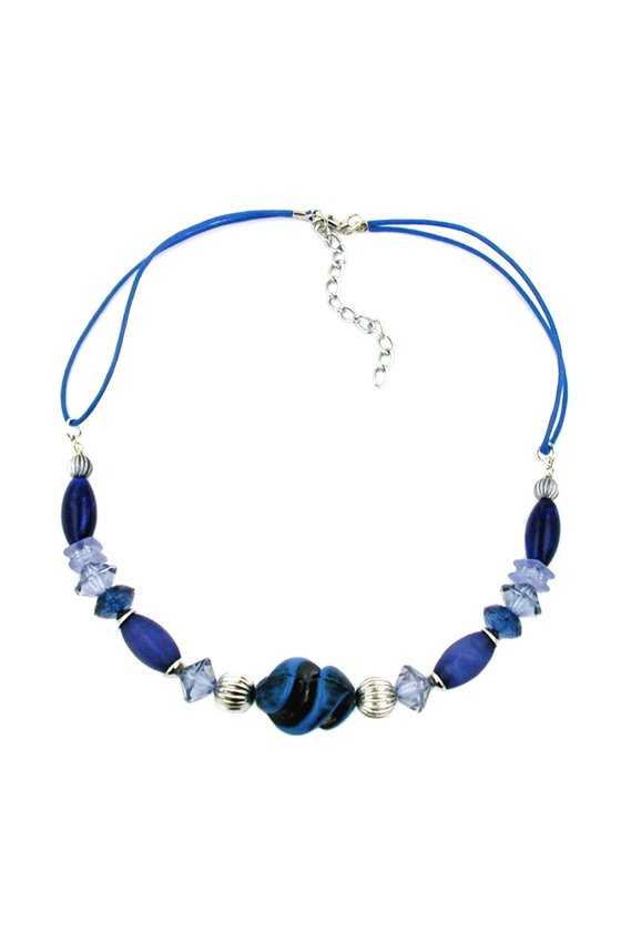 NECKLACE BLUE TONES VARIOUS BEADS