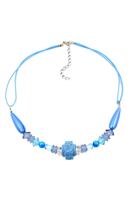 NECKLACE BLUE TONES VARIOUS BEADS