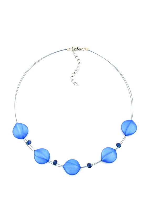 NECKLACE BLUE TONES VARIOUS BEADS