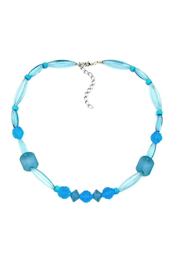 NECKLACE BLUE TONES VARIOUS BEADS
