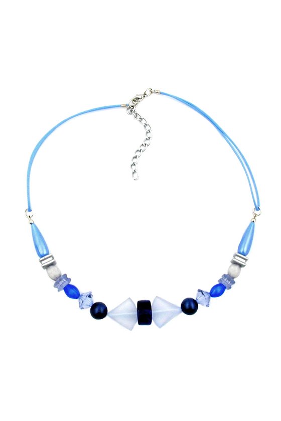 NECKLACE BLUE TONES VARIOUS BEADS