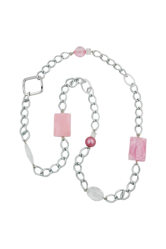 NECKLACE CURB CHAIN BEADS 95CM