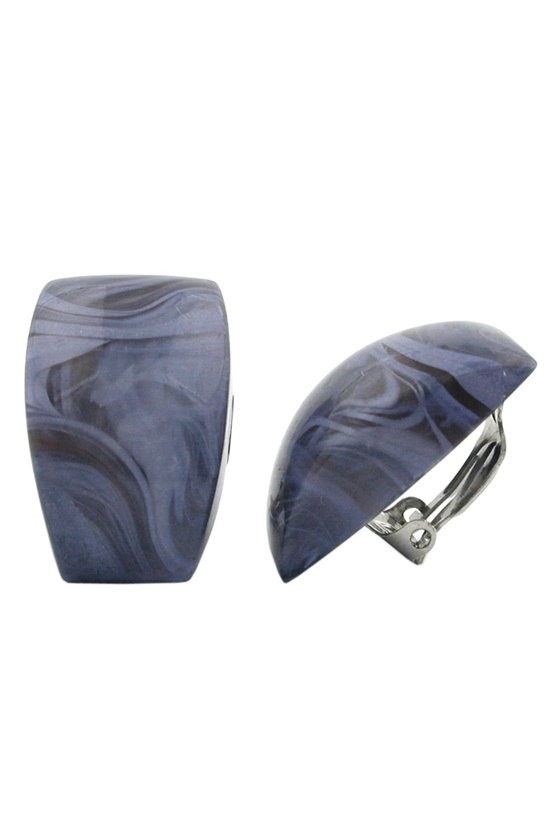 CLIP-ON EARRING JEANS BLUE MARBLED