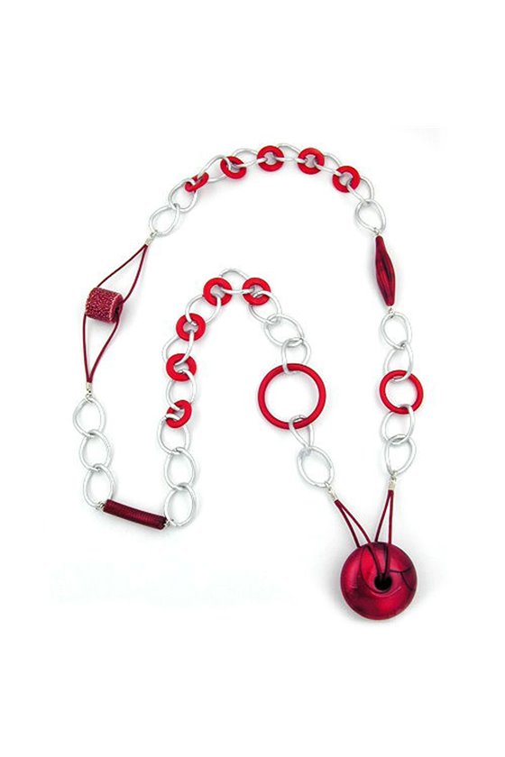 NECKLACE CURB CHAIN BEADS 95CM