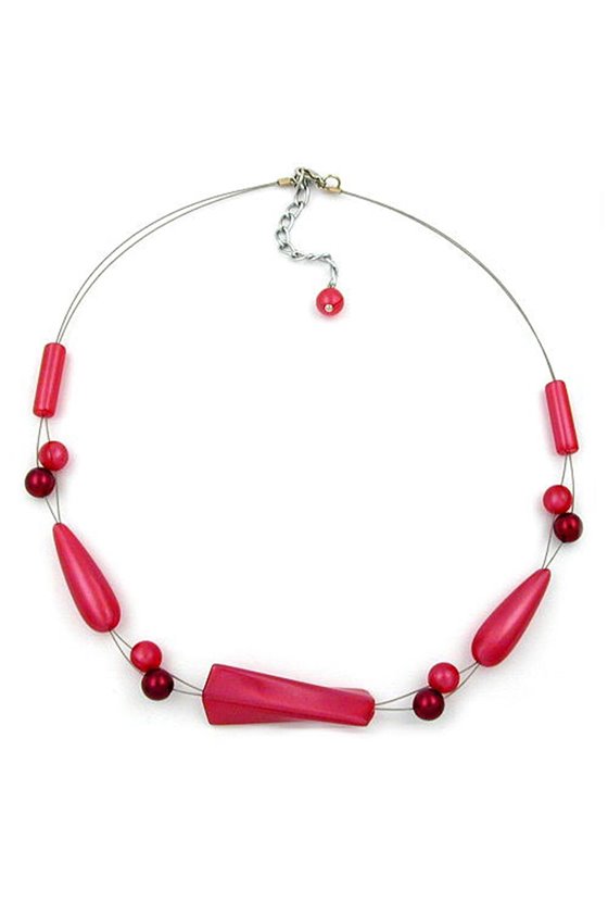 NECKLACE BORDEAUX-SILKY-BEADS