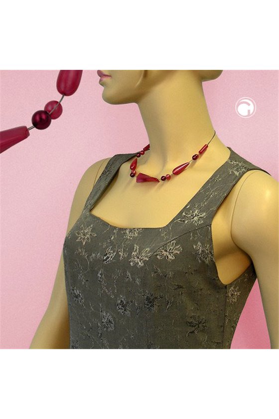 NECKLACE BORDEAUX-SILKY-BEADS