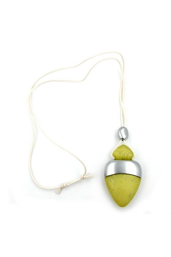 NECKLACE PERFUME BOTTLE KIWI-SILVER 100CM