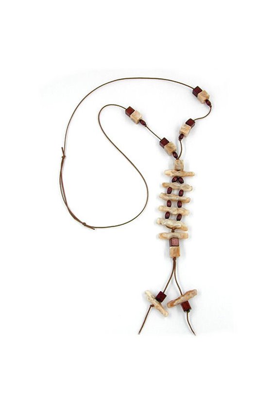 NECKLACE BROWN BEADS