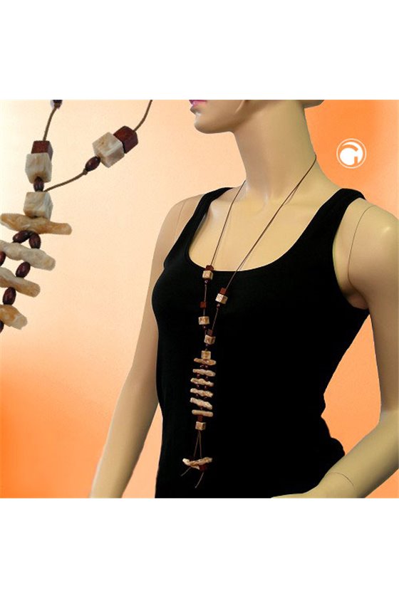 NECKLACE BROWN BEADS