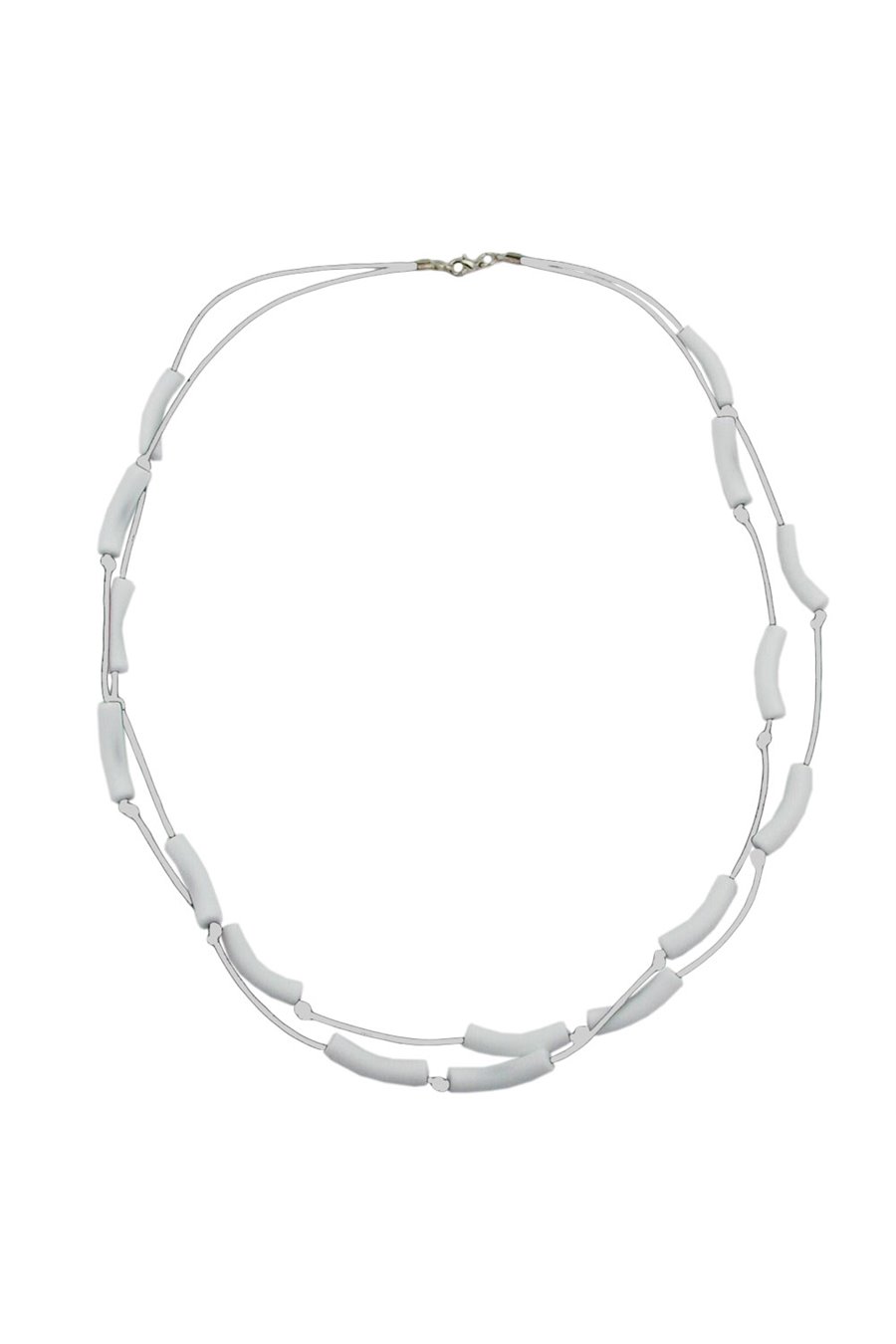 NECKLACE TUBES WHITE WHITE CORD 70CM