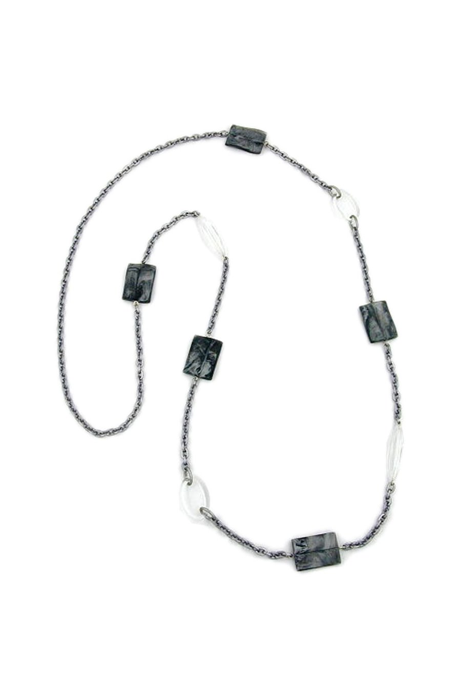 NECKLACE PILLOW GRAY-SILVER-CRYSTAL 100CM