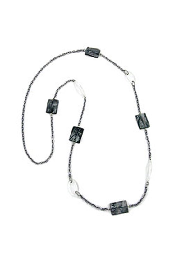 NECKLACE PILLOW GRAY-SILVER-CRYSTAL 100CM