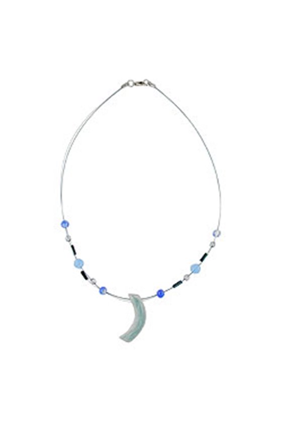 NECKLACE ANGLE GREY-BLUE-SILVER-COLOURED 42CM