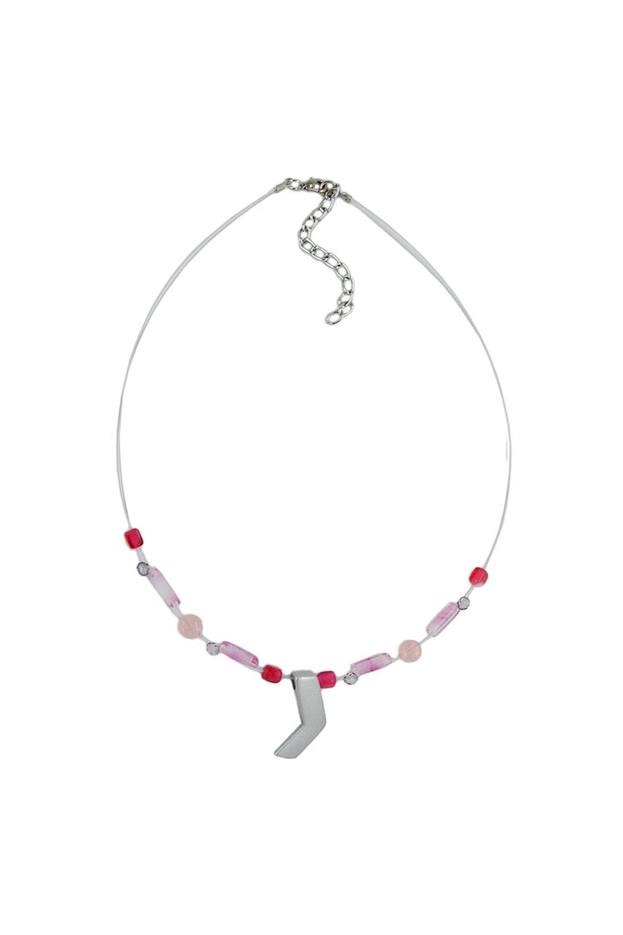 NECKLACE ANGLE SILVER-COLOURED MATT 42CM