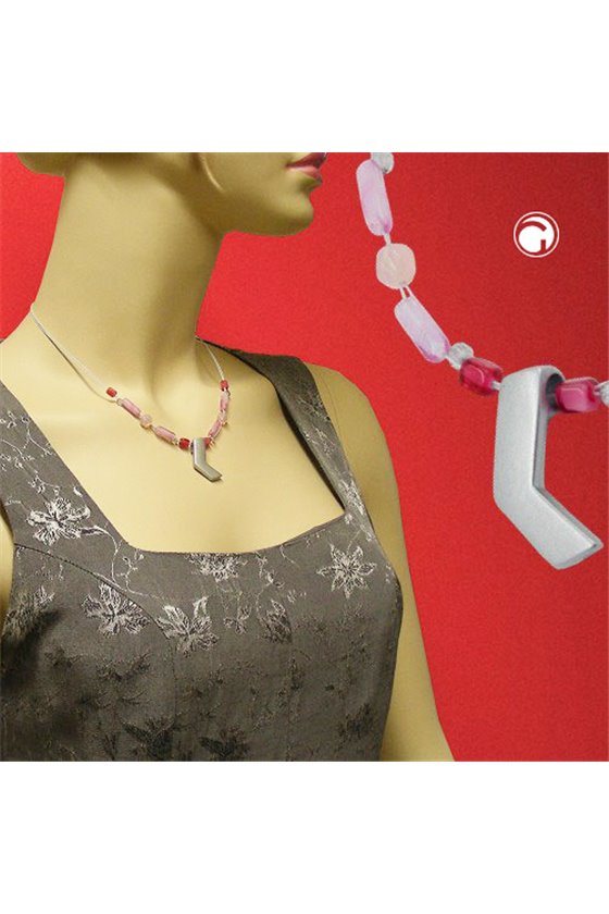 NECKLACE ANGLE SILVER-COLOURED MATT 42CM
