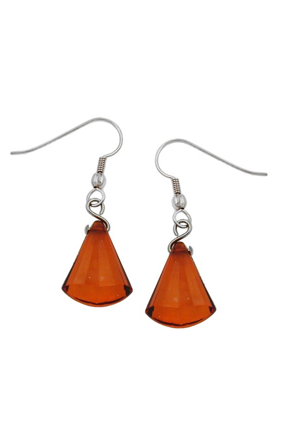 HOOK EARRINGS GRINDED FLAT CONE BROWN