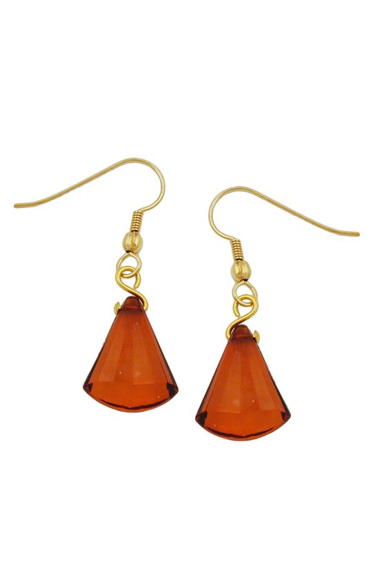 HOOK EARRINGS GRINDED FLAT CONE BROWN