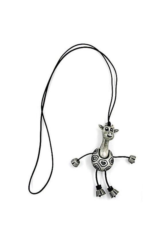 NECKLACE GIRAFFE ANTIQUE-SILVER 90CM