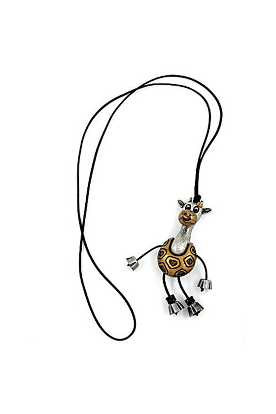 NECKLACE GIRAFFE ANTIQUE-SILVER/GOLD 90CM