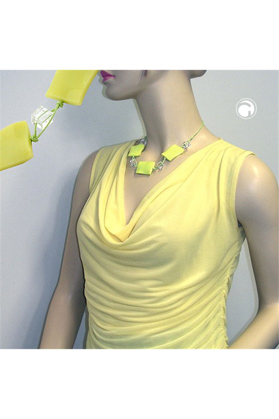 NECKLACE LIGHT GREEN PILLOW BEADS