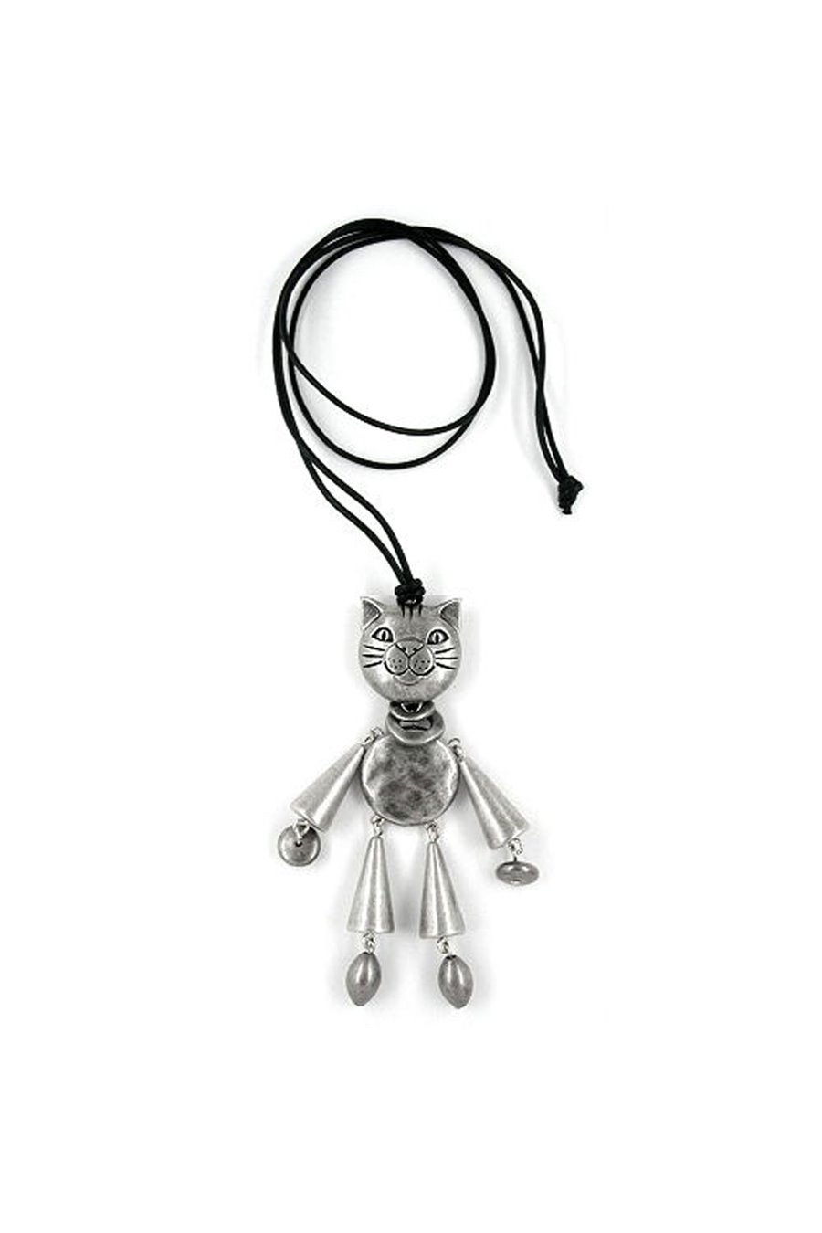 NECKLACE CAT SILVER-ANTIQUE 90CM