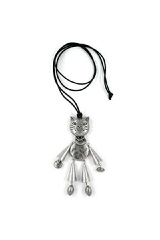 NECKLACE CAT SILVER-ANTIQUE 90CM