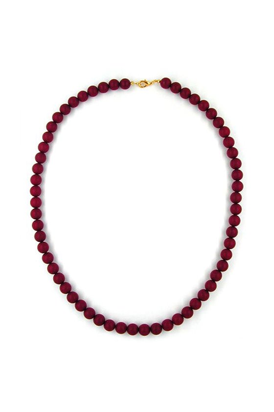 NECKLACE BEADS 10MM BORDEAUX/RUBY COLOURED