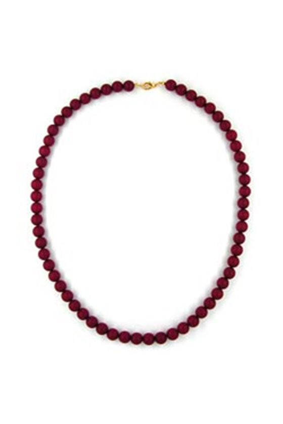 NECKLACE BEADS 10MM BORDEAUX/RUBY COLOURED