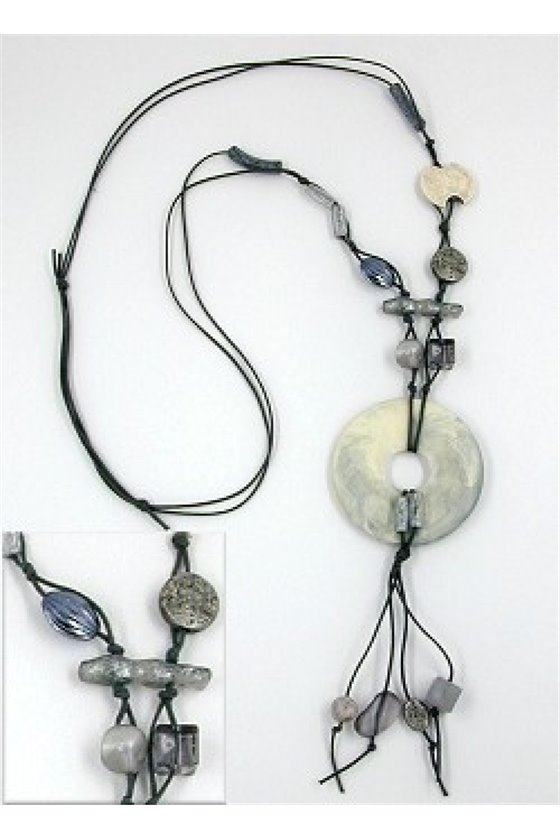 NECKLACE GREY-BROWN BEADS