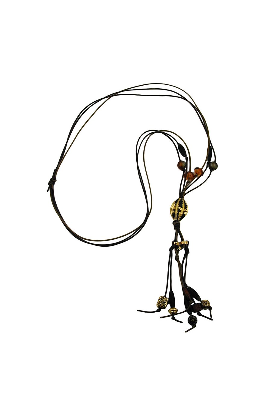 NECKLACE OLIVE/GOLD-COLOURED/BLACK BEADS FASHION 2012