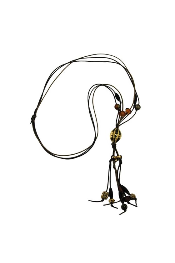 NECKLACE OLIVE/GOLD-COLOURED/BLACK BEADS FASHION 2012